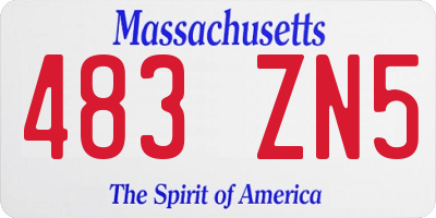 MA license plate 483ZN5