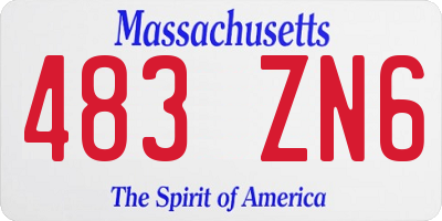 MA license plate 483ZN6