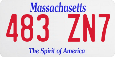MA license plate 483ZN7