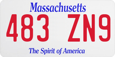 MA license plate 483ZN9