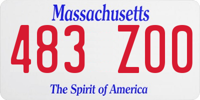 MA license plate 483ZO0