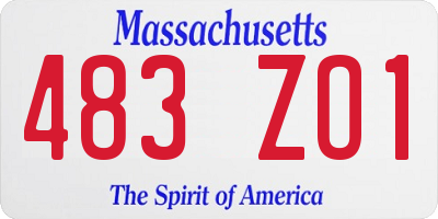 MA license plate 483ZO1