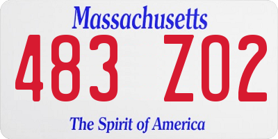 MA license plate 483ZO2