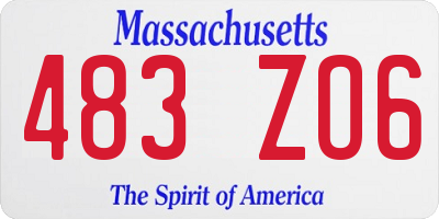 MA license plate 483ZO6