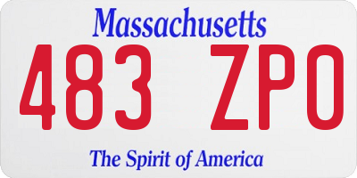 MA license plate 483ZP0