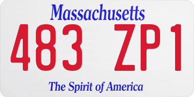 MA license plate 483ZP1