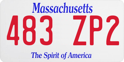 MA license plate 483ZP2