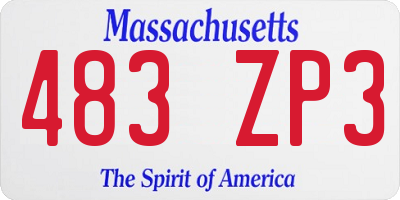 MA license plate 483ZP3