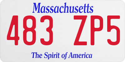 MA license plate 483ZP5