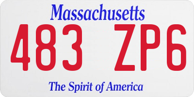 MA license plate 483ZP6