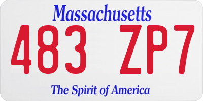 MA license plate 483ZP7