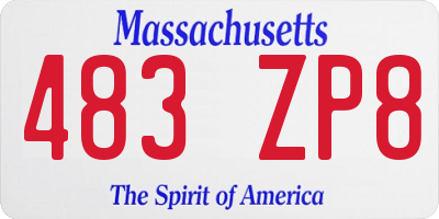 MA license plate 483ZP8