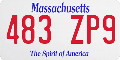 MA license plate 483ZP9