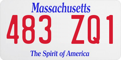 MA license plate 483ZQ1