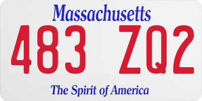 MA license plate 483ZQ2