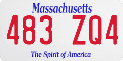 MA license plate 483ZQ4