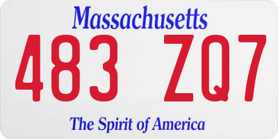 MA license plate 483ZQ7