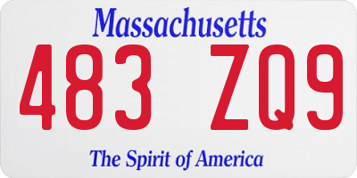 MA license plate 483ZQ9