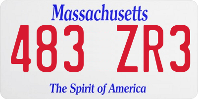 MA license plate 483ZR3