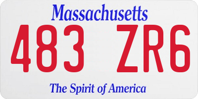 MA license plate 483ZR6