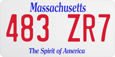 MA license plate 483ZR7