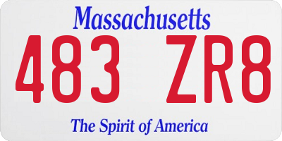 MA license plate 483ZR8