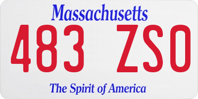 MA license plate 483ZS0