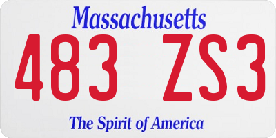 MA license plate 483ZS3