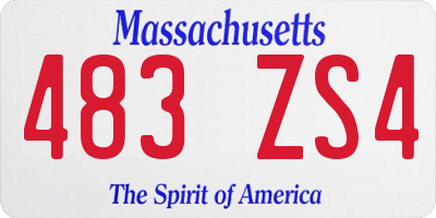 MA license plate 483ZS4