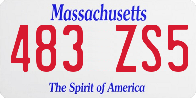 MA license plate 483ZS5