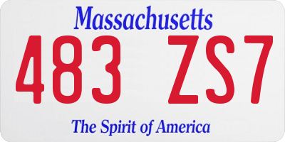 MA license plate 483ZS7