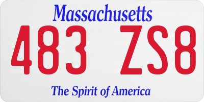 MA license plate 483ZS8