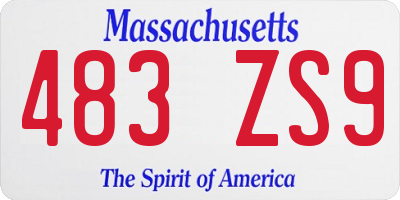 MA license plate 483ZS9