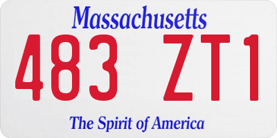 MA license plate 483ZT1