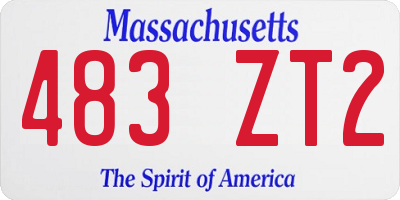 MA license plate 483ZT2
