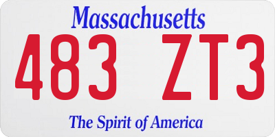 MA license plate 483ZT3