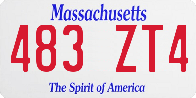 MA license plate 483ZT4