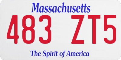 MA license plate 483ZT5