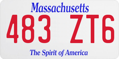 MA license plate 483ZT6
