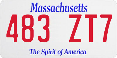 MA license plate 483ZT7
