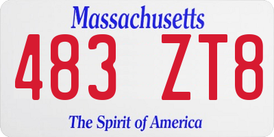 MA license plate 483ZT8