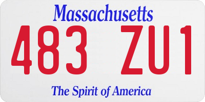 MA license plate 483ZU1