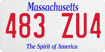 MA license plate 483ZU4