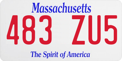 MA license plate 483ZU5