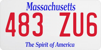 MA license plate 483ZU6
