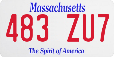 MA license plate 483ZU7