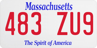 MA license plate 483ZU9