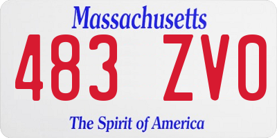 MA license plate 483ZV0