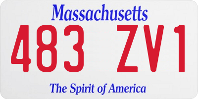 MA license plate 483ZV1