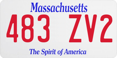 MA license plate 483ZV2